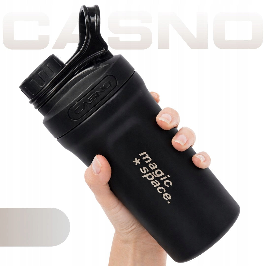 Shaker steel for protein supplements thermal bottle with strainer Casno 600 ml Manufacturer code MS_334851