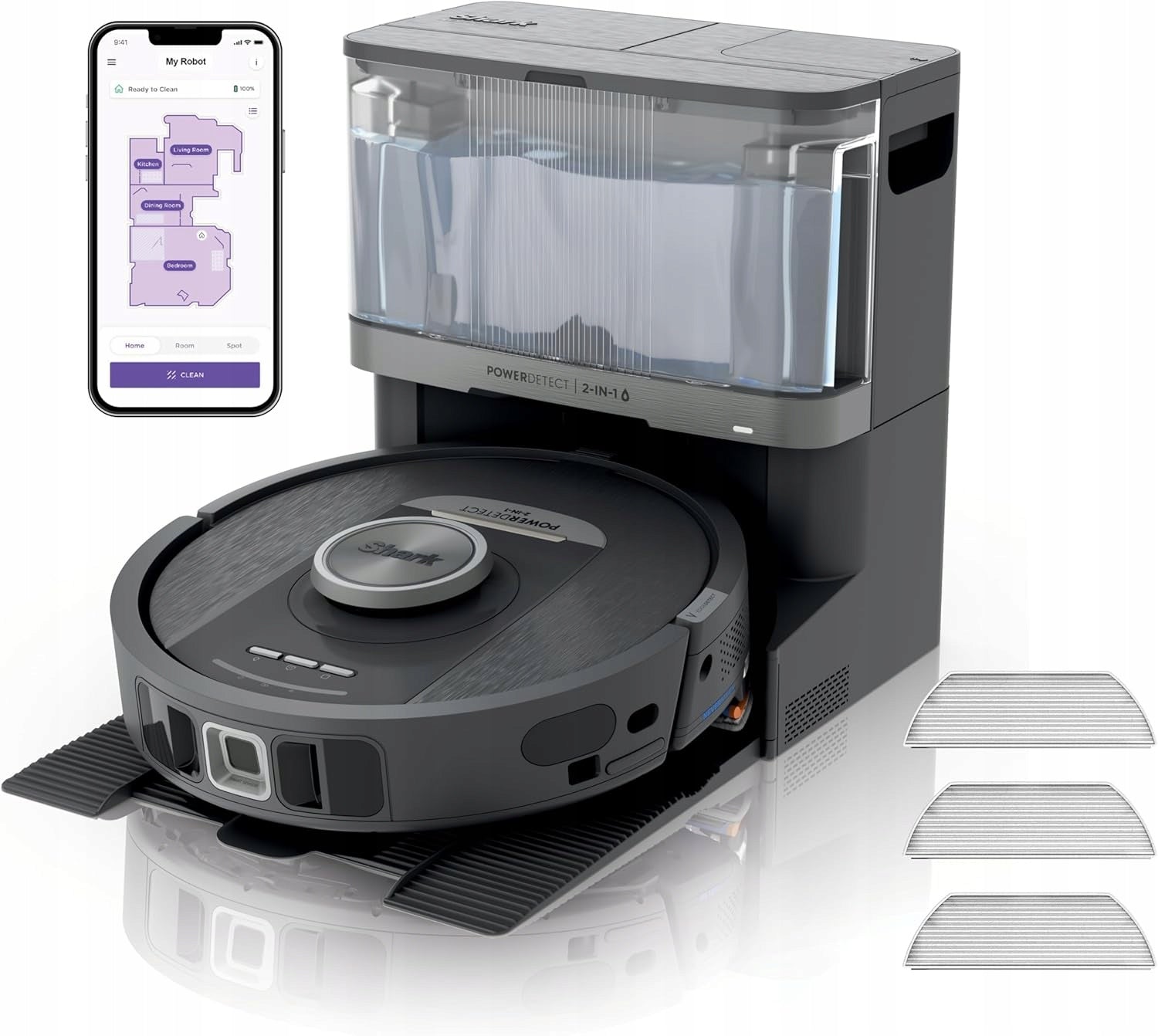Shark PowerDetect Cleaning Robot 2in1 Navigation 3D RV2800YEEU black 2024