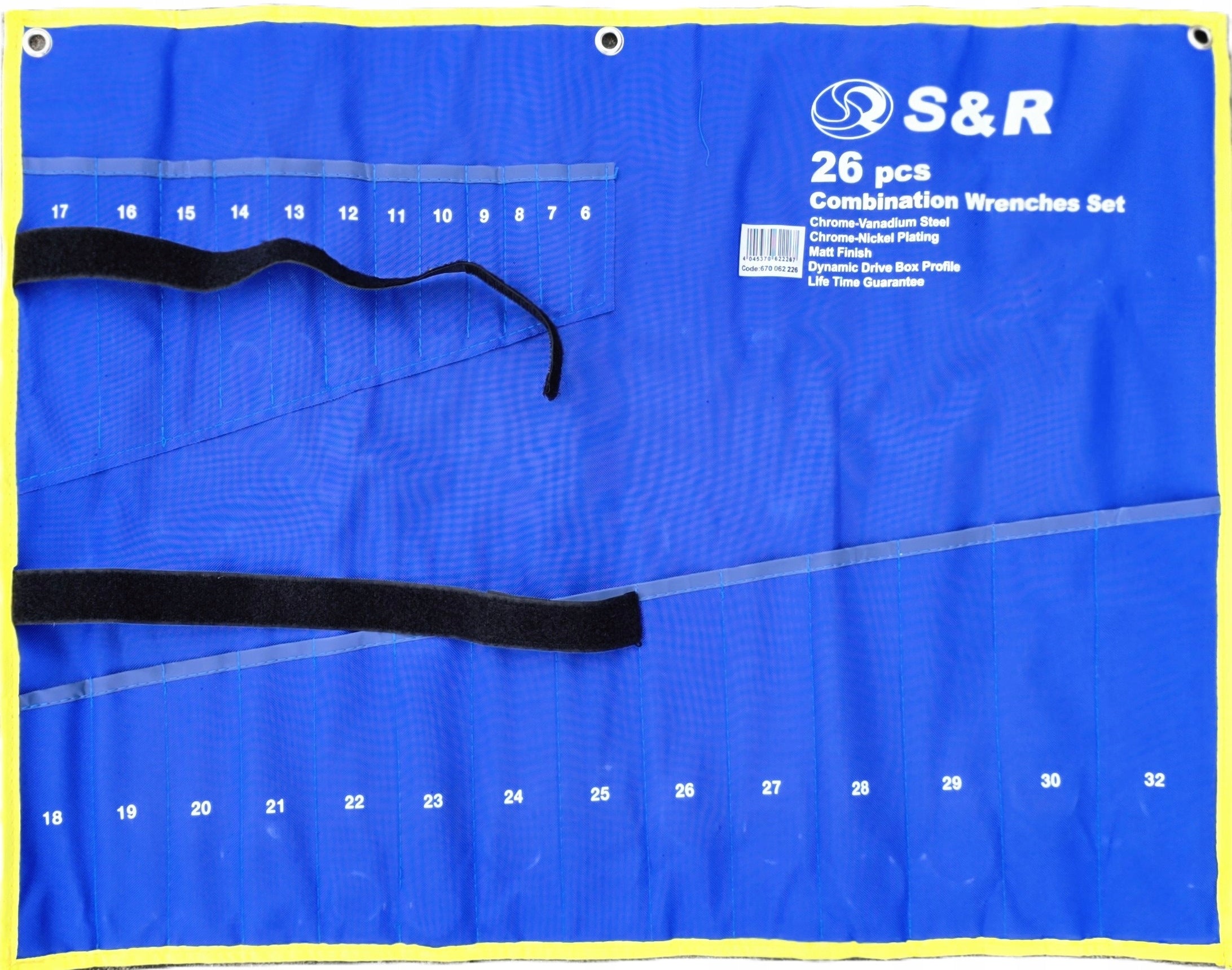 Sheet cover for set of spanner wrenches 6 mm - 32 mm 26pcs S&R