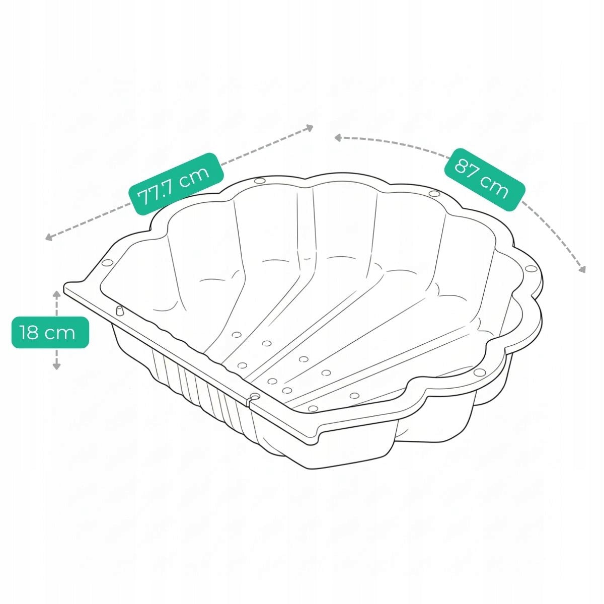 Shell 1 Plastic Sandbox - Grey Manufacturer code 01.056.16.006