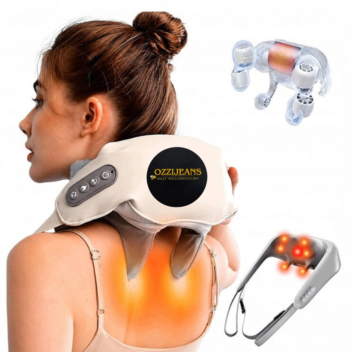 Shiatsu 3D Cordless Massager with Heating for Neck, Neck and Back