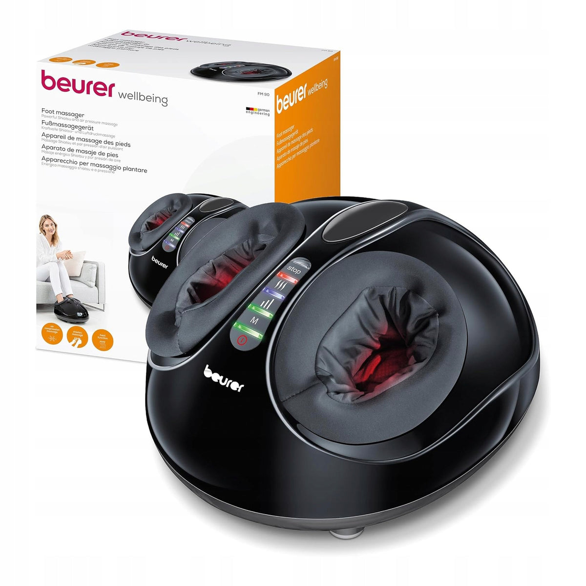Shiatsu Beurer FM 90 Foot Massager with Air Compression and Heating
