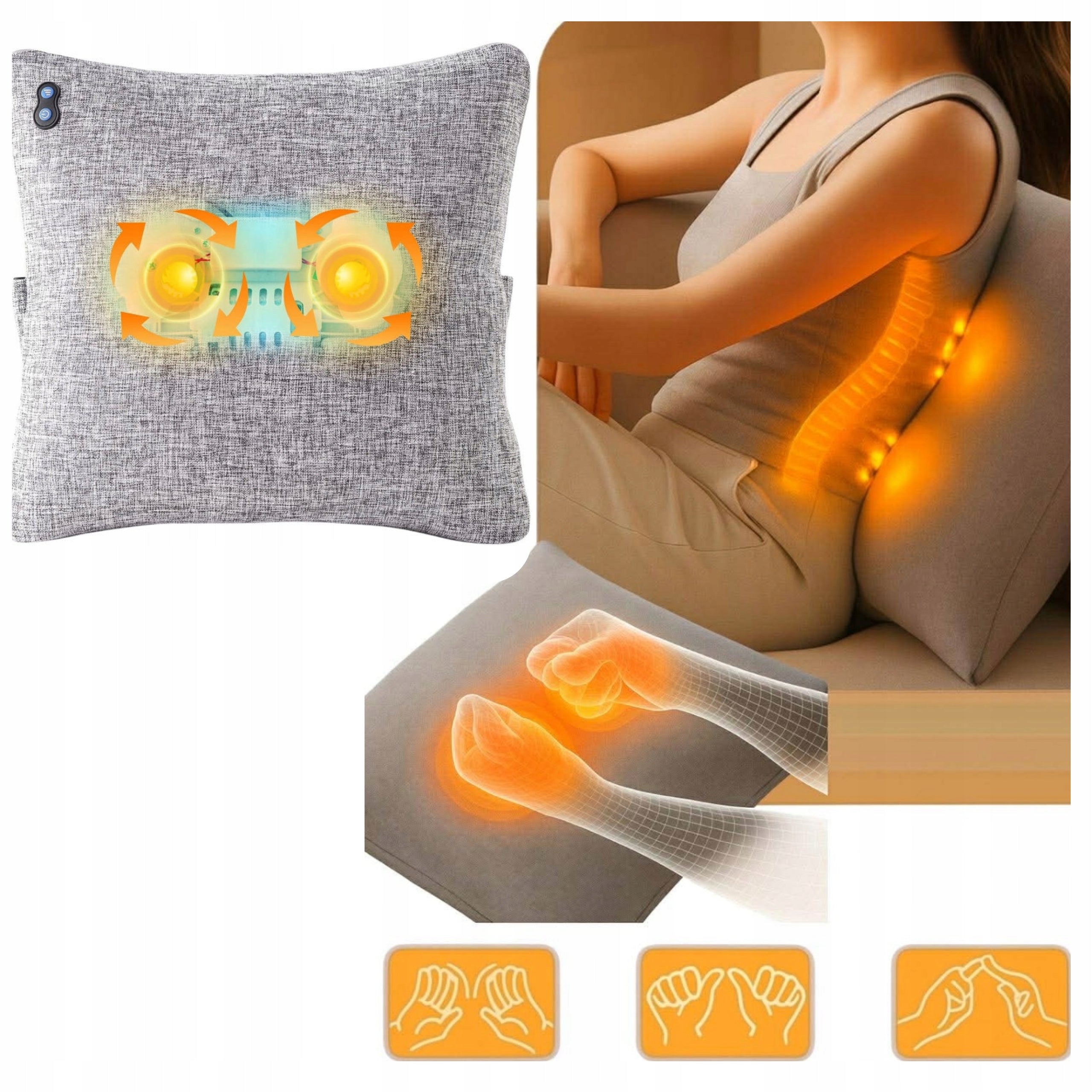 Shiatsu Massage Pillow Heating/Relaxing Wireless RELIEF