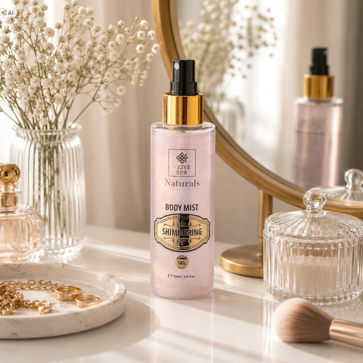 Shimmering Illuminating Body and Hair Mist with Hyaluronic Acid Brand no brand