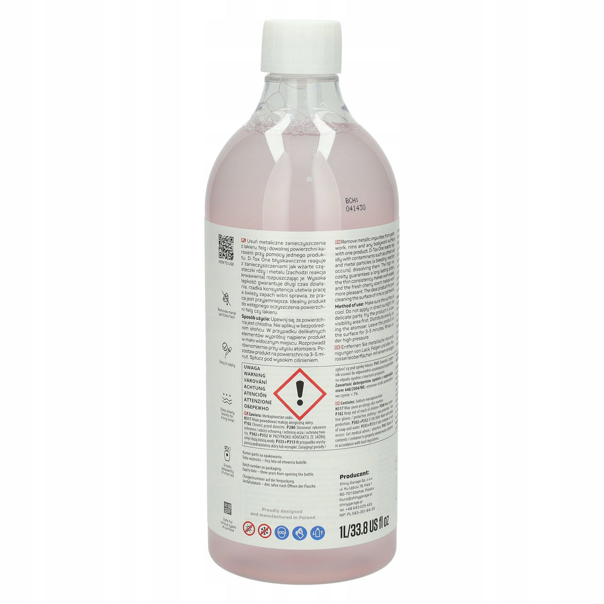 Shiny Garage D-Tox One Paint&Wheel Deironizer for Rims and Varnish 1L Packaging capacity 1000 ml