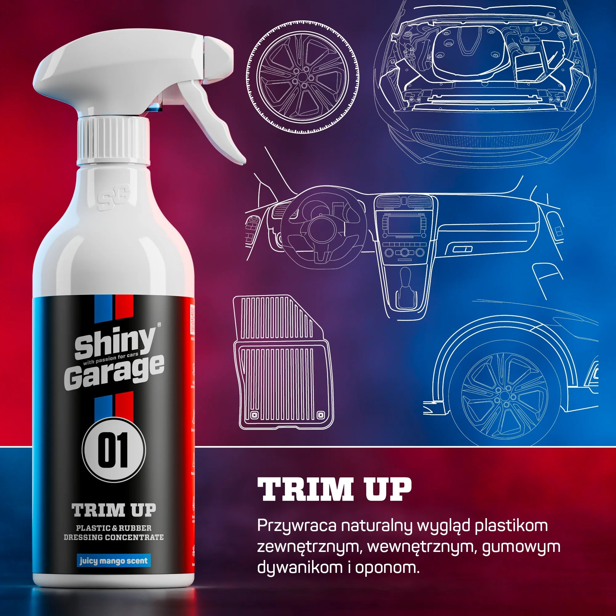 Shiny Garage Trim Up - Matte Dressing 500ml for Tyres, Plastics, Rugs Manufacturer Shiny Garage