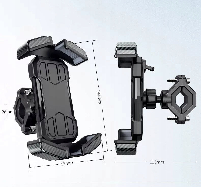 Shock-absorbing smartphone mount for motorcycle bicycle scooter handlebars Packaging status original