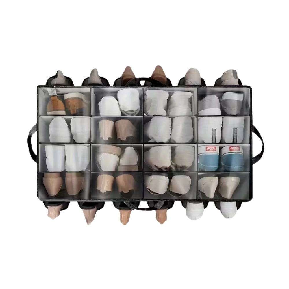 Shoe organizer for bed 24 pairs with pockets cover closed 75x40 Brand no brand