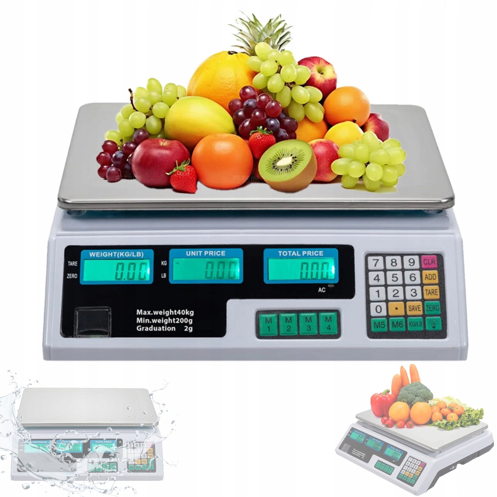 Shop Scale Electronic Warehouse 40 kg 5 g LCD Battery