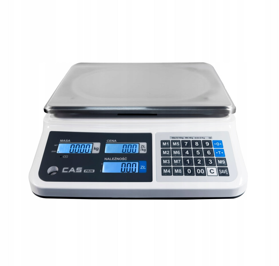 Shop scale CAS PR2N-15CB 15kg LEGALIZATION large dish 33x23,5 Packaging status original