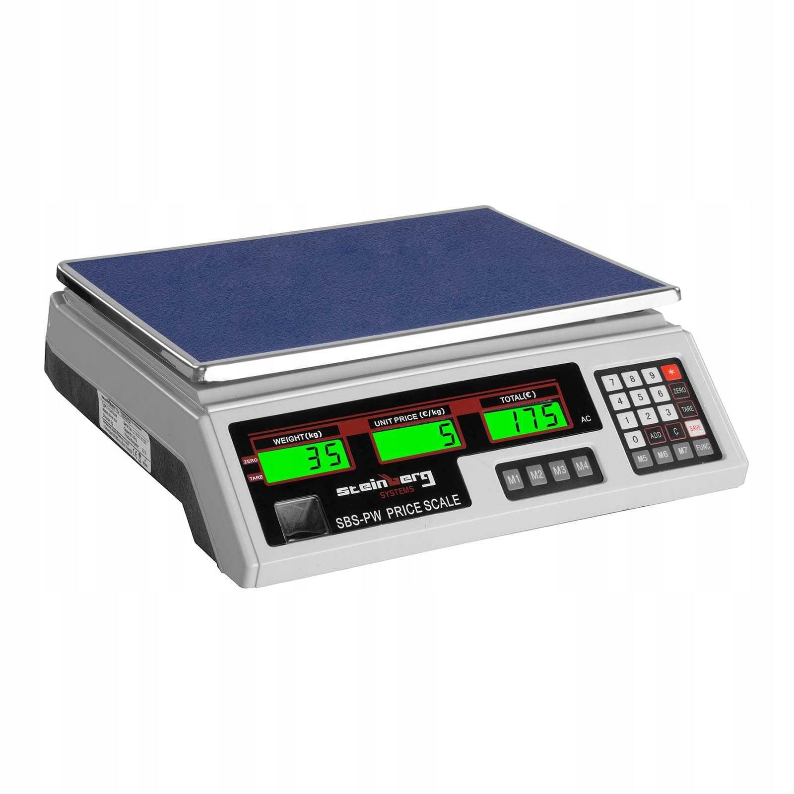 Shop scale white 35 kg for shop and catering HoReCa Brand Steinberg Systems