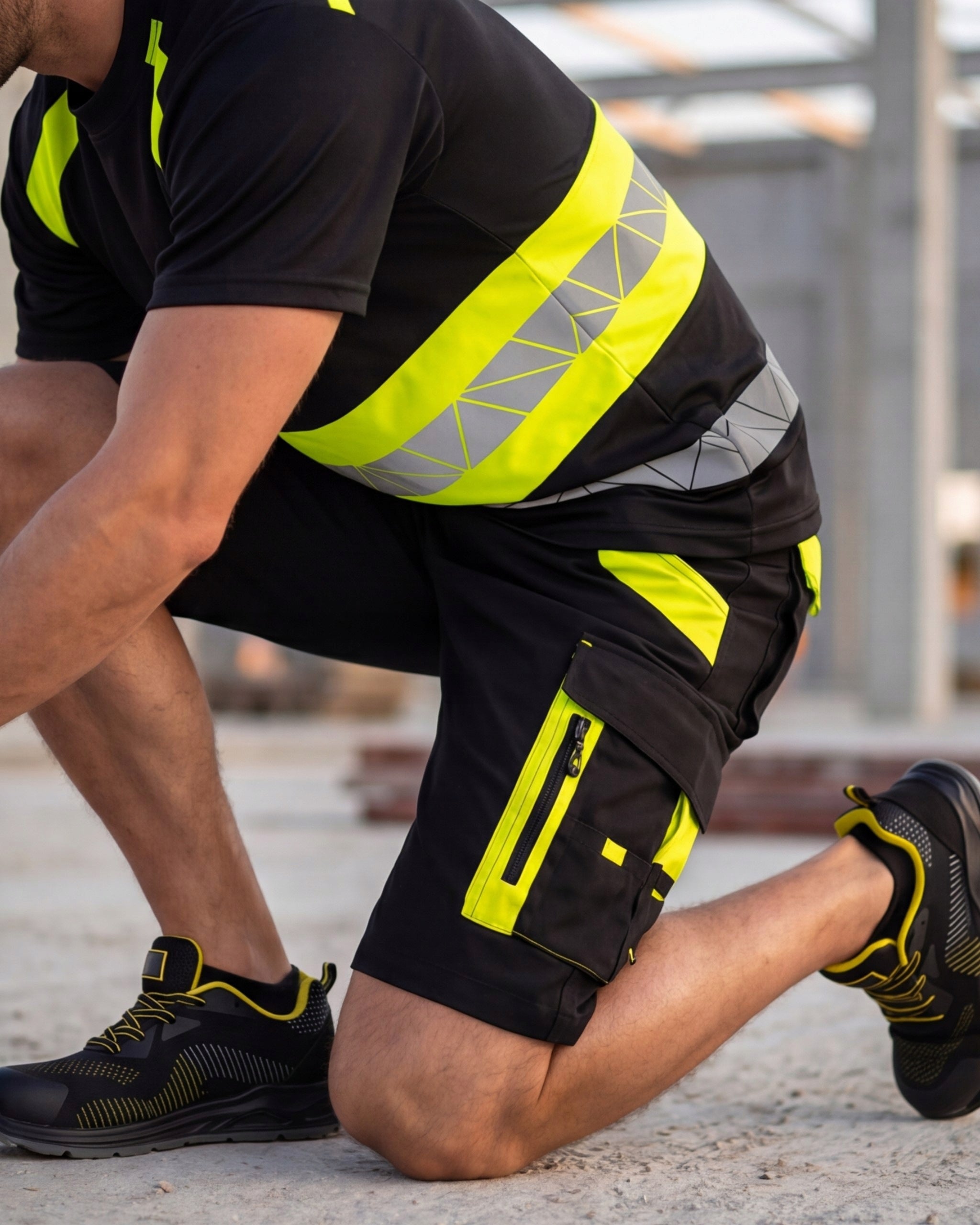 Short WORK SHORTS STRONG Men's BHP Shorts PROTECTIVE Black Manufacturer code Krótkie Spodenki ROBOCZE BHP24-SPK-06-BKYL-S