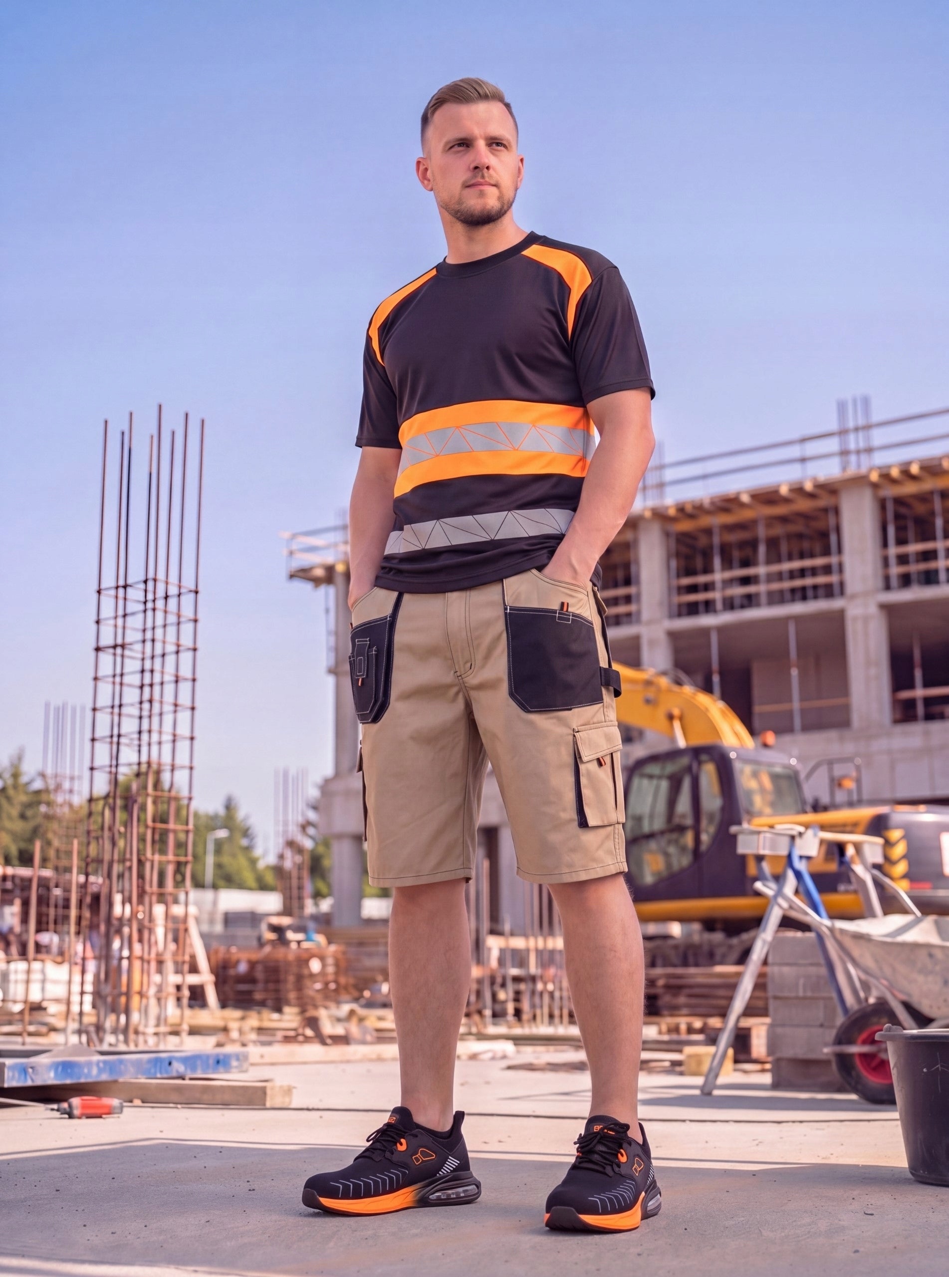 Short Work Shorts Men's Health & Safety Pants PROTECTIVE STRONG Beige Packaging status original