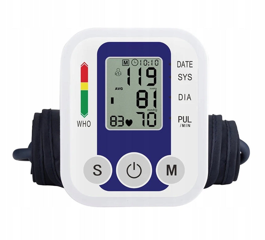 Shoulder Blood Pressure Monitor BP Heart Rate Meter Digital Pulse Oximeter White Manufacturer of a medical device brak informacji