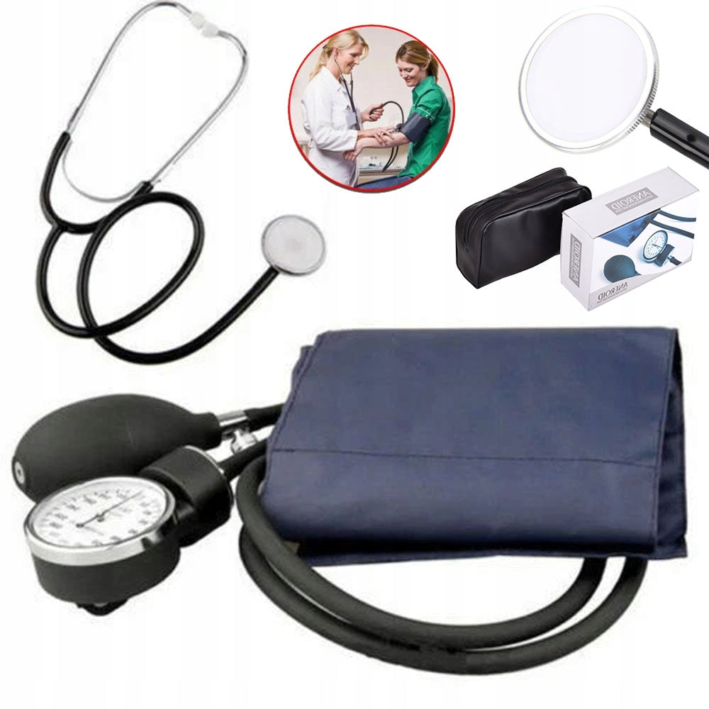 Shoulder Blood Pressure Monitor Clock Cuff Sewn Stethoscope + Home Case