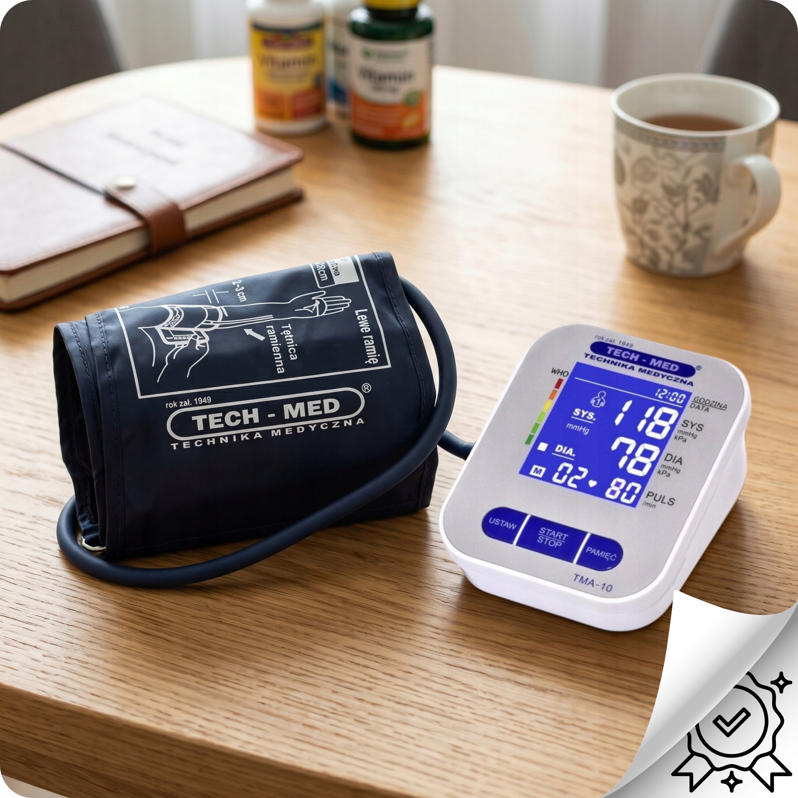 Shoulder Blood Pressure Monitor Electronic Arrhythmia Large Screen TECH-MED TMA-10 Medical device yes