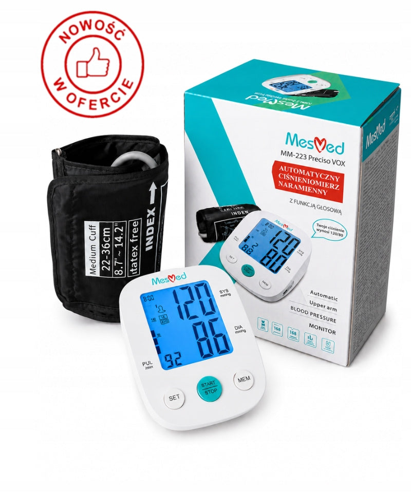 Shoulder Blood Pressure Monitor MesMed Preciso VOX Talking Arrhythmia 2 People LCD