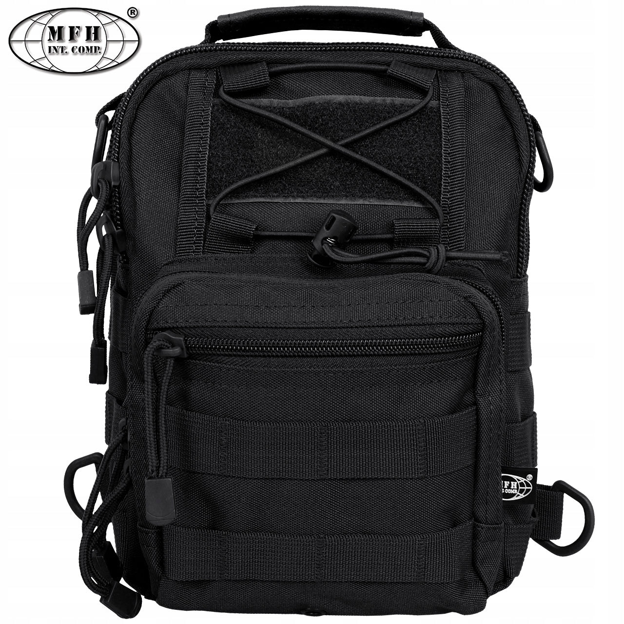 Shoulder backpack military pouch bag MFH adjustable Molle black +GR. Brand MFH