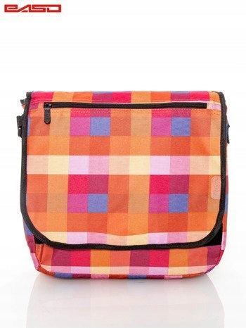 Shoulder bag PASO 15-5180D Orange plaid large compartment Manufacturer code 15-5180D