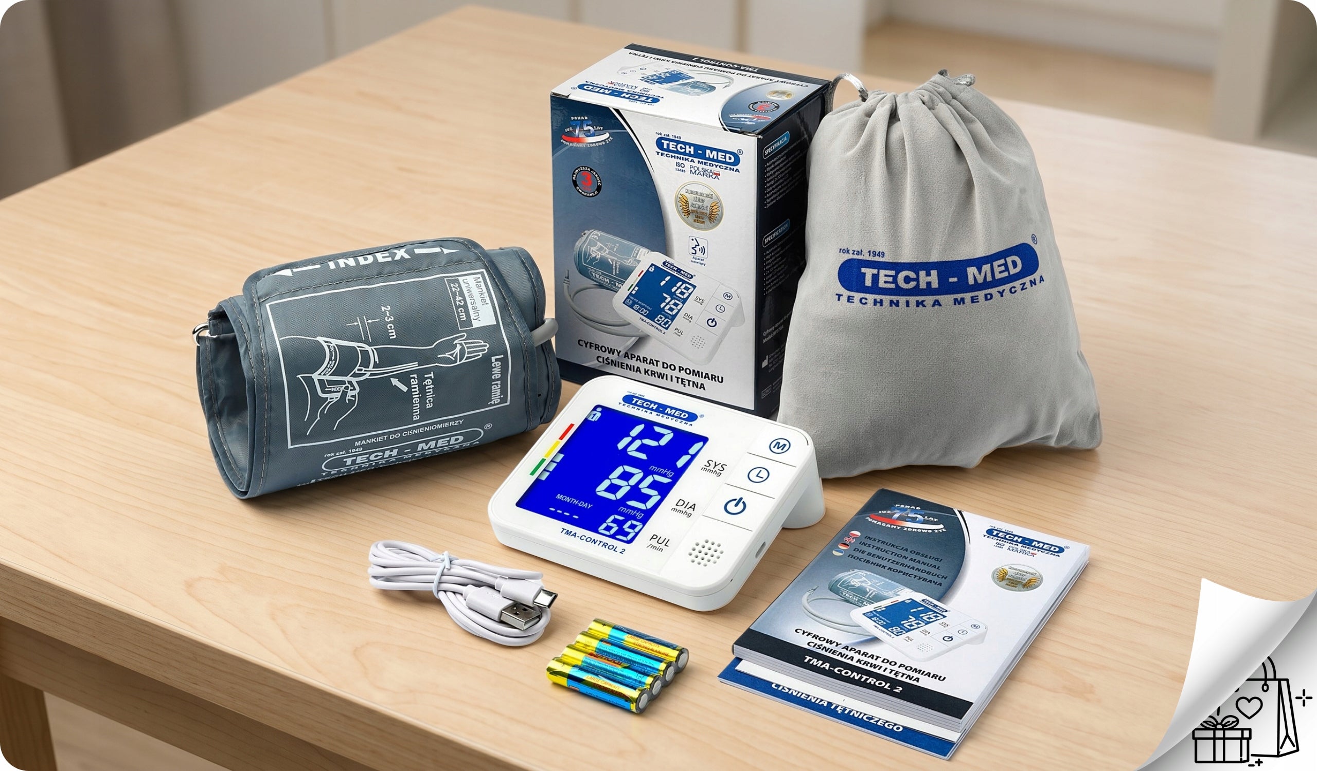 Shoulder blood pressure monitor Arrhythmia Speaks in Polish+ Journal FREEBIE TECH-MED Packaging status original