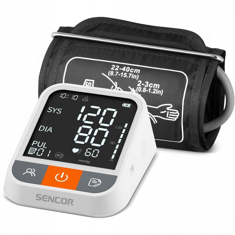 Shoulder blood pressure monitor Sencor SBP 1500WH LCD screen heart rate Bluetooth