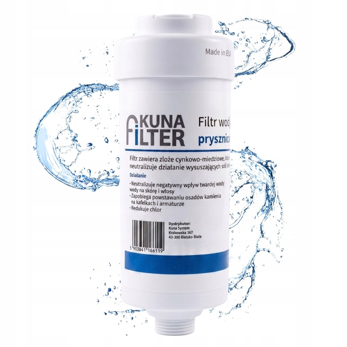 Shower filter Kuna Filter chlorine removal from water filtration for shower