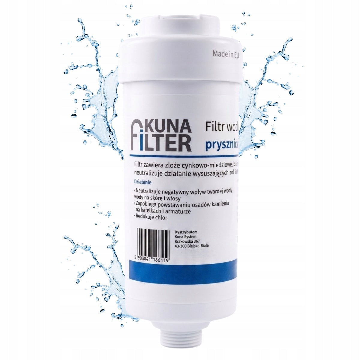 Shower water filter, shower filter Kuna Filter chlorine removal