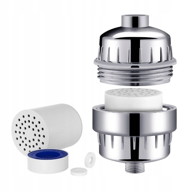 Shower water filter softens water for allergy sufferers Kind on-tap