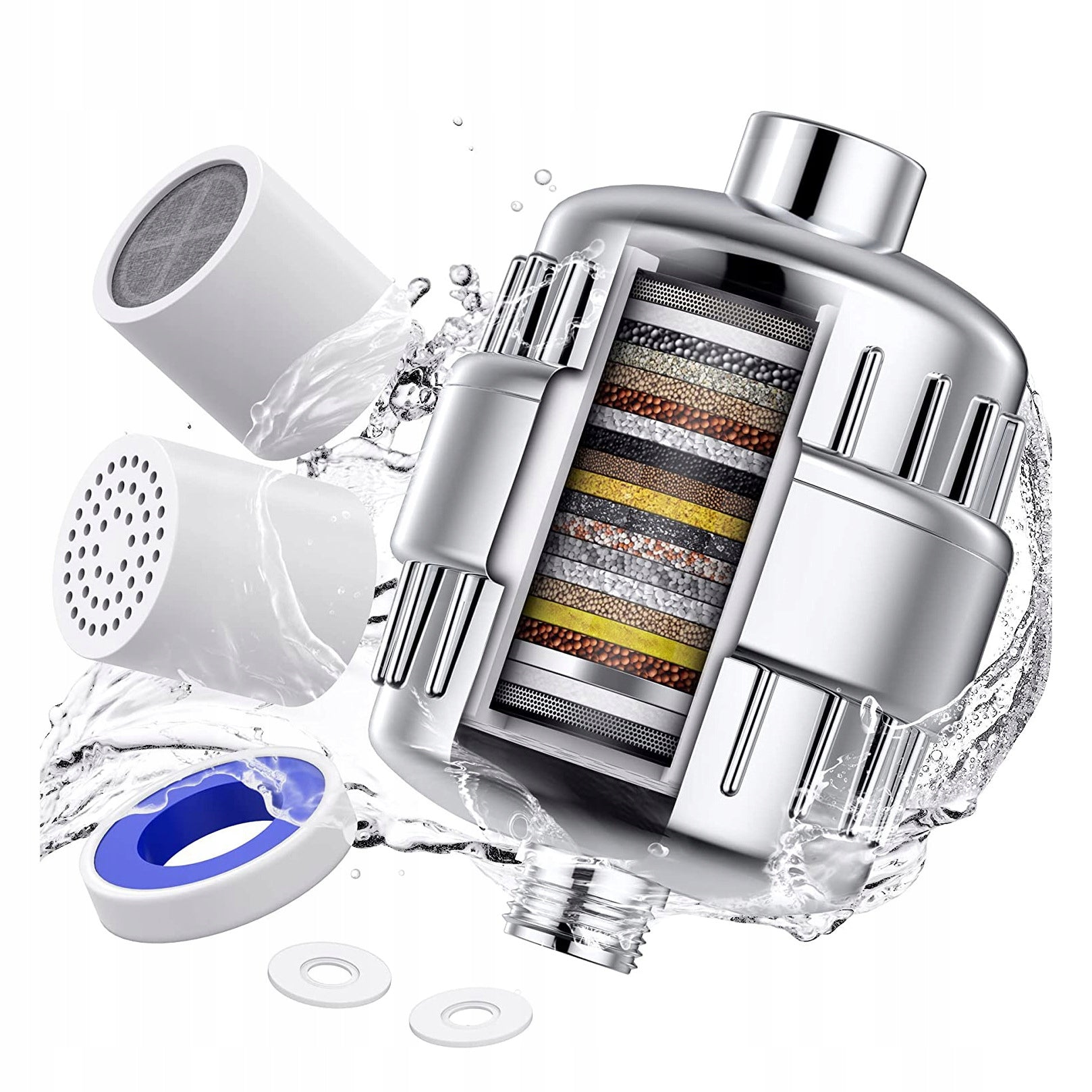Shower water filter softens water for allergy sufferers Manufacturer code MYGLQ