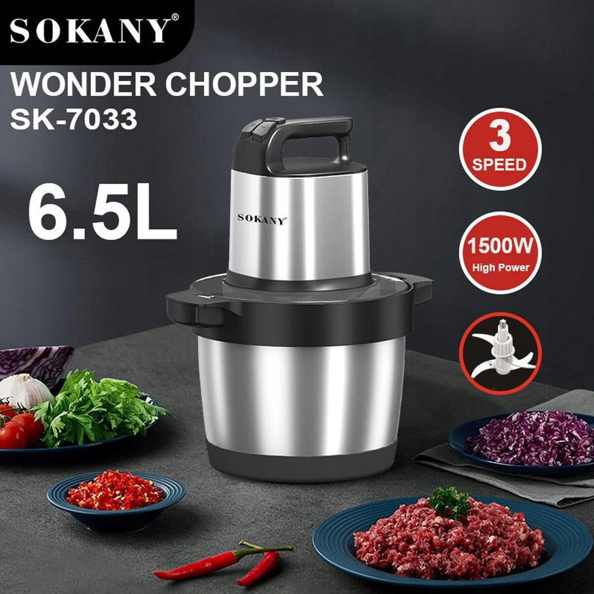 Shredder electric shredder SK-YM-7033 1500 W 6,5 l Brand no brand