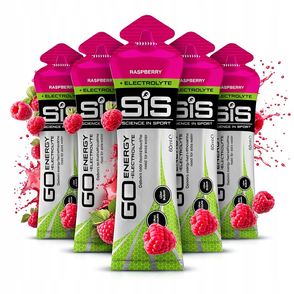 SiS GO Energy + Electrolyte Gel 5x60 ml Raspberry – 22 g carbons, 118 mg sodium