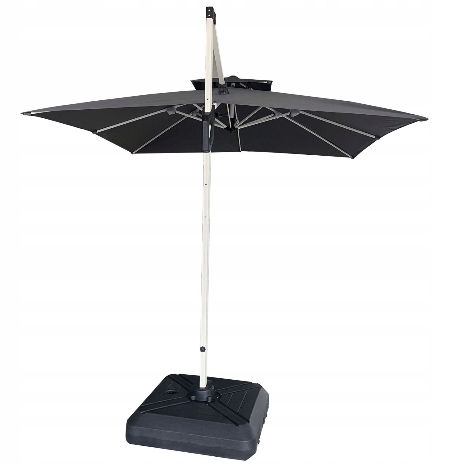 Side garden umbrella 3 m with swivel base 360° grey boom terrace Product weight with unit packaging 32 kg