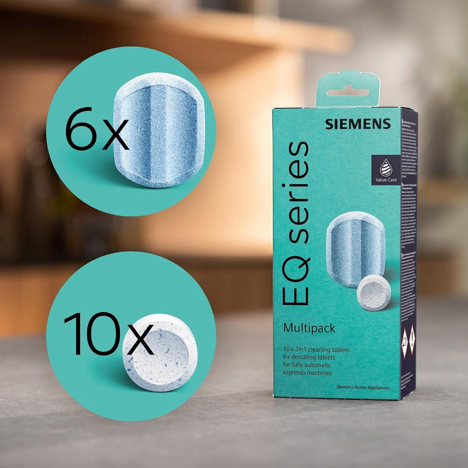 Siemens EQ Series Multipack Cleaning and Descaling Tablets 16pcs DESCRIPTION Manufacturer code 4242003920114