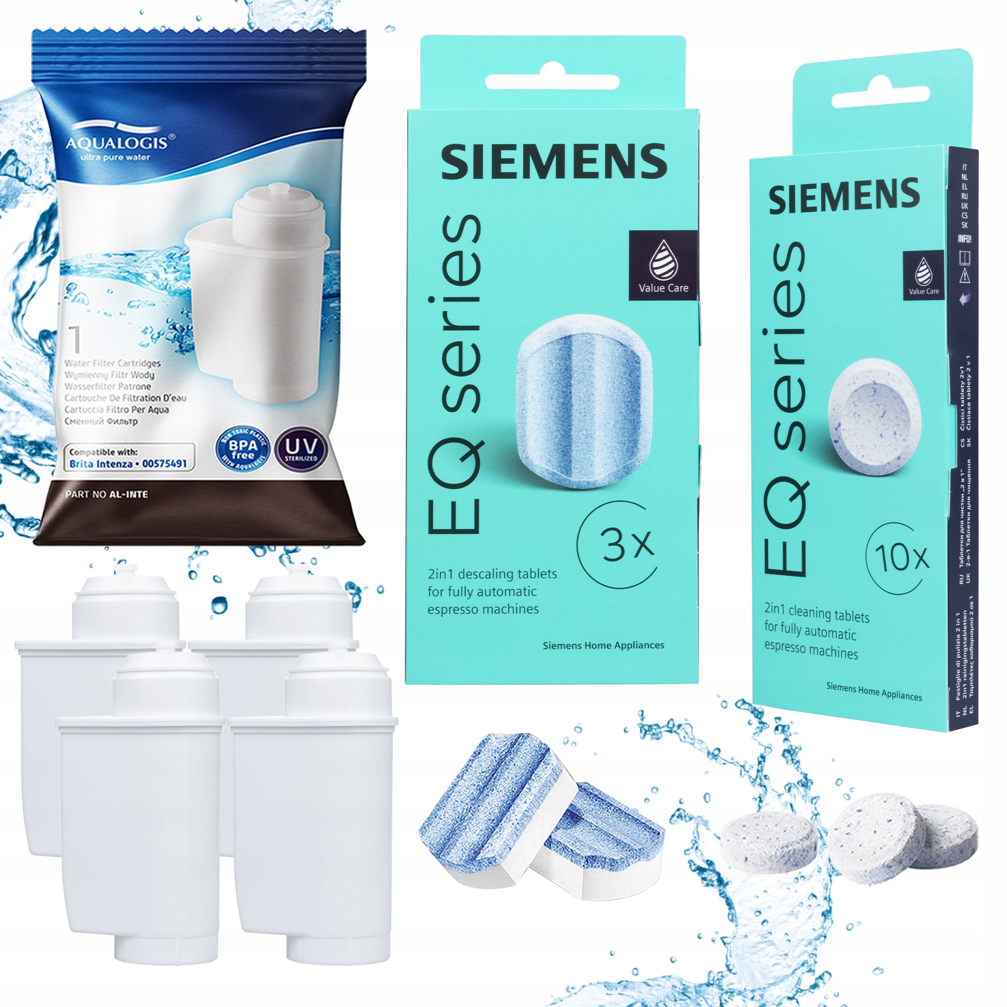 Siemens Tablets and Descaler + 4x Filter For Siemens AL-Inte Packaging status original