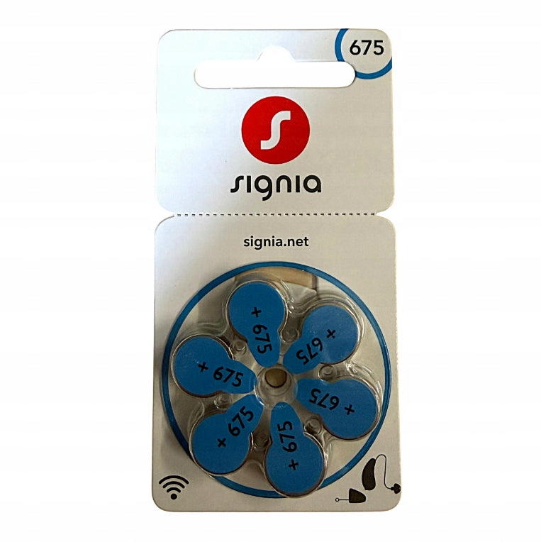 Signia Hearing Aid Batteries 675 PR44 1,45V 6pcs