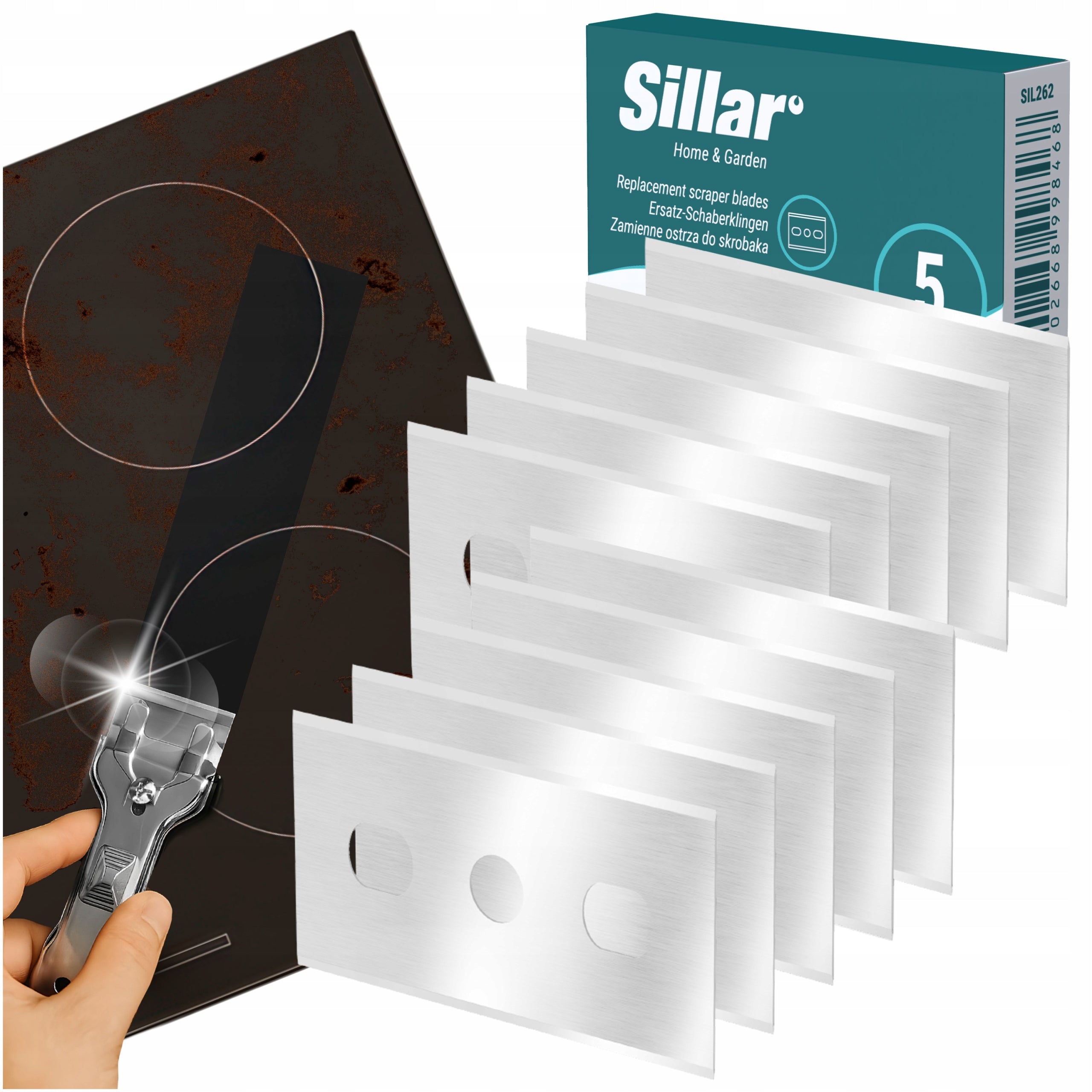 Sillar blades for glass mirror induction hob scraper 10 pieces