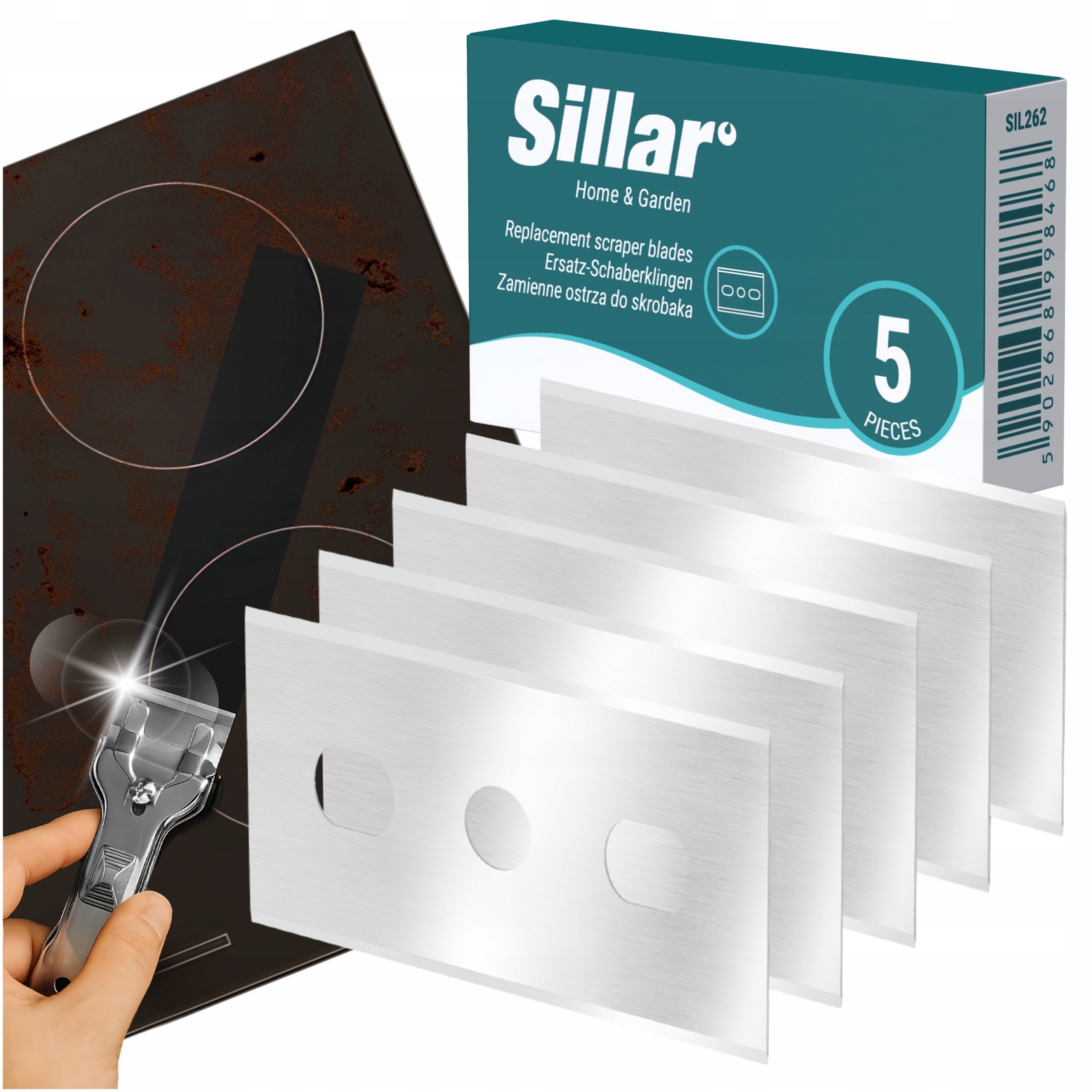 Sillar blades for glass mirror induction hob scraper 5 pieces