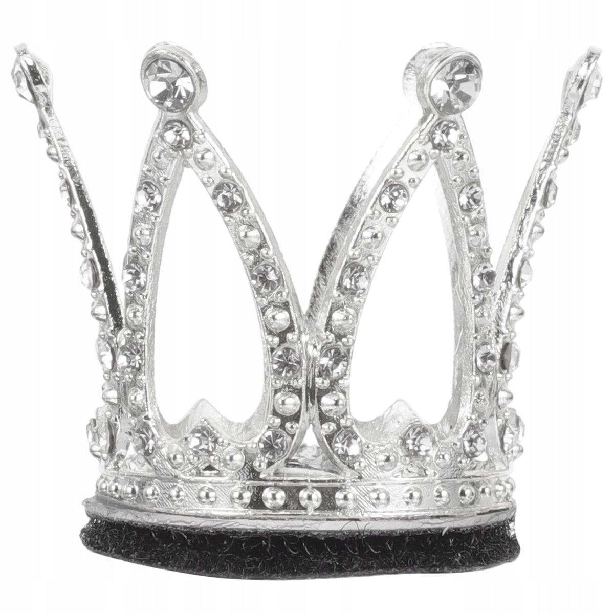 Silver Rhinestone Crown Helmet Decoration Metal Accessory for Women Color silver