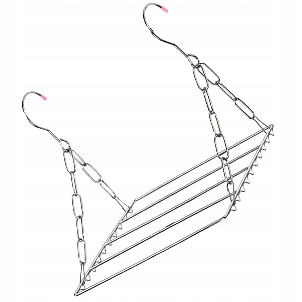 Silver Stainless Steel Balcony Shoe Drying Rack Durable and Space-Saving Kind Balcony