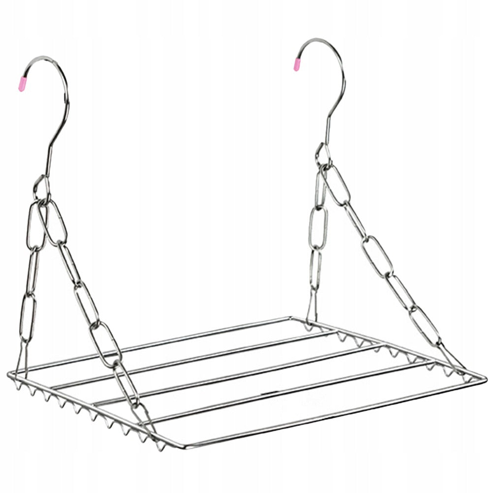 Silver Stainless Steel Balcony Shoe Drying Rack Durable and Space-Saving
