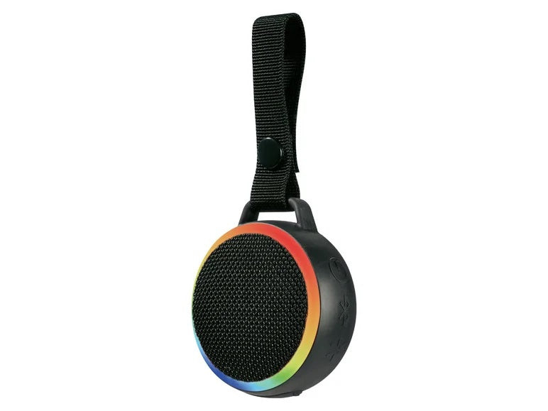 SilverCrest SoundSpot – Black Bluetooth Speaker with LED | IPX7 | 4W RMS