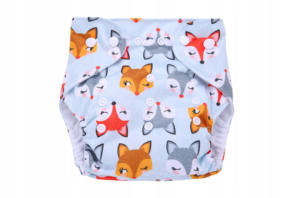 Simed Reusable PUL Diaper with Pocket - Small Foxes + Cartridge