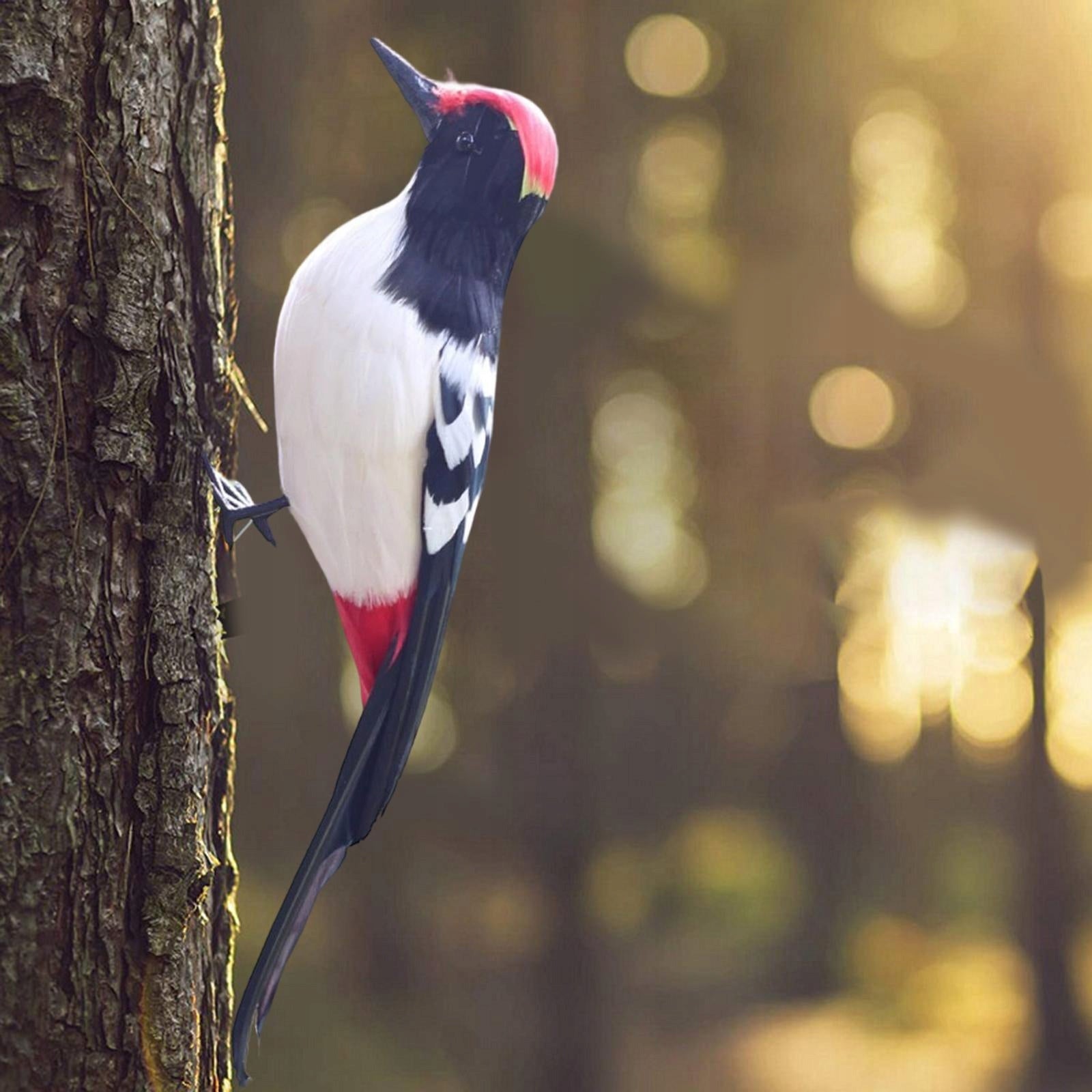 Simulation Woodpecker Model Artificial Bird Prop Decor Realistic Art Bird