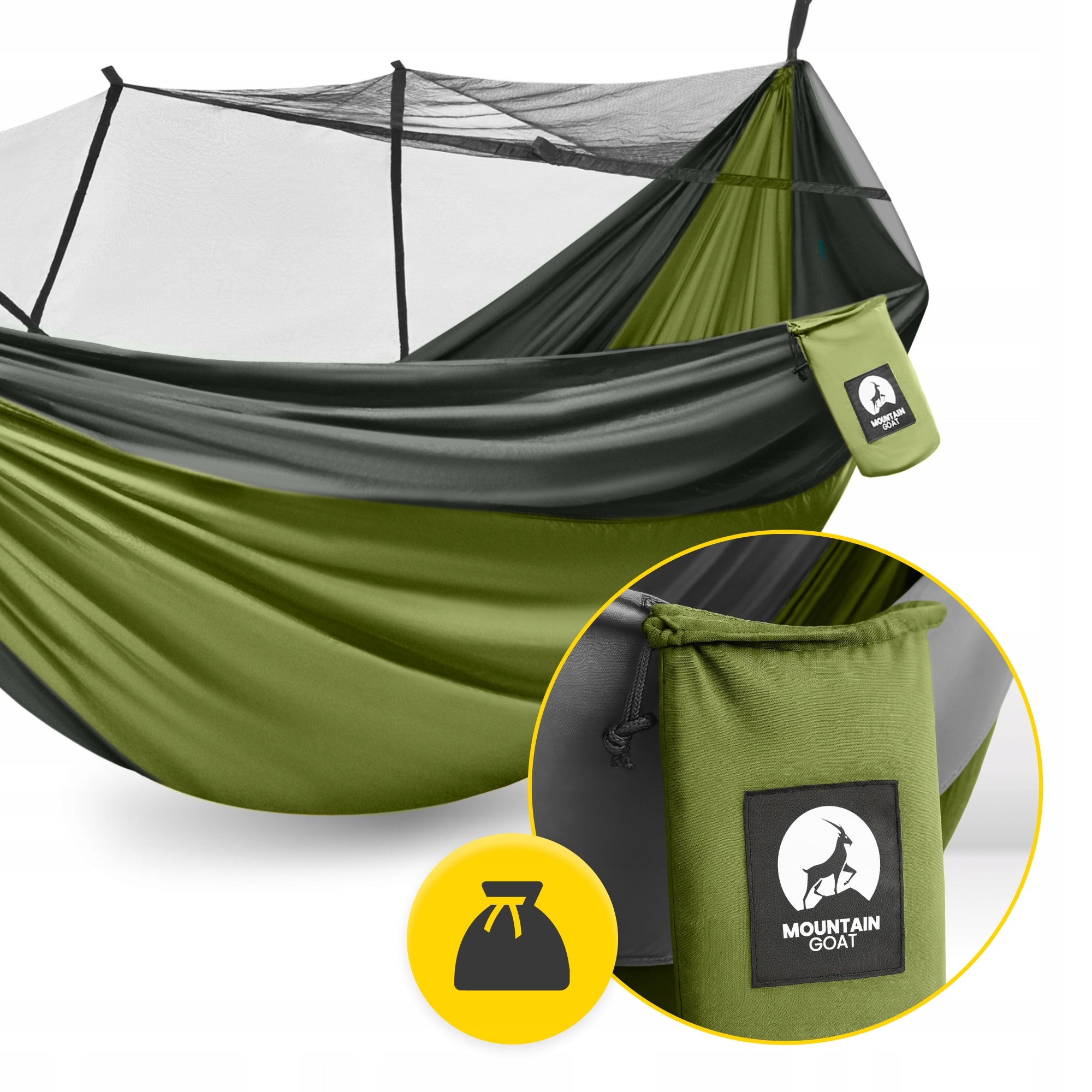 Single Travel Hammock With Mosquito Net Travel Deckchair Camping Survival Total length 320 cm