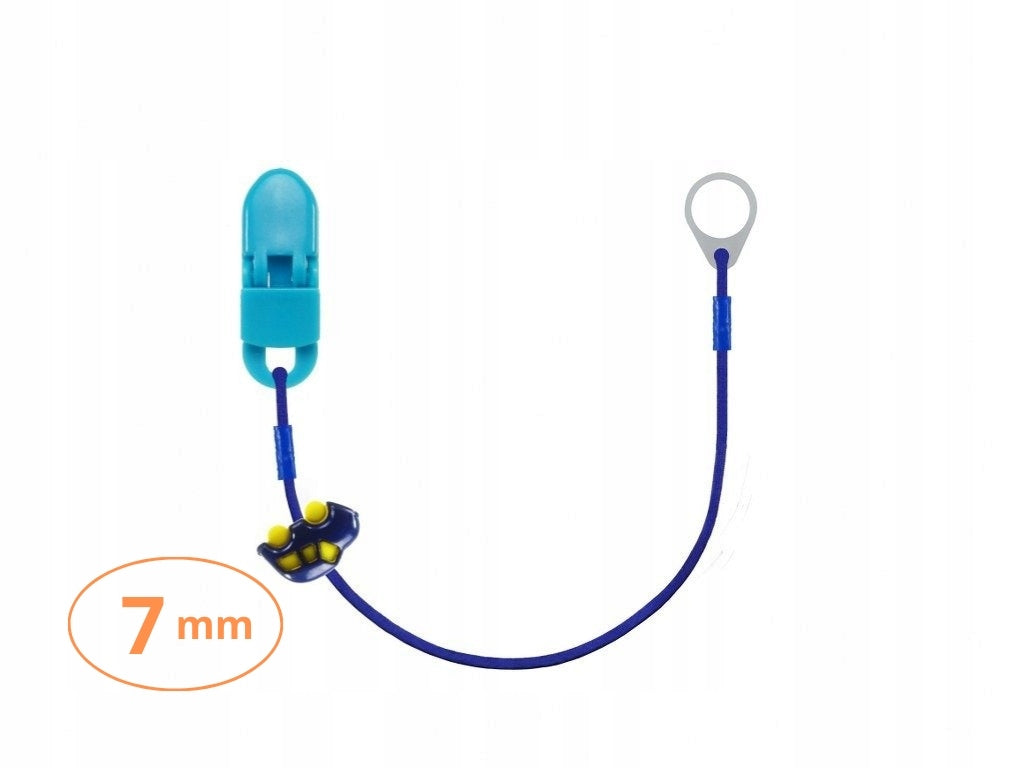 Single-clip pendant for small hearing aids - blue with car