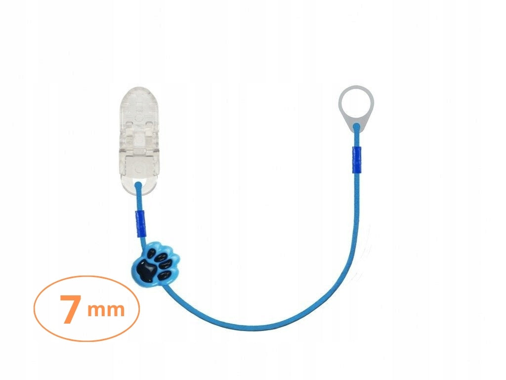 Single-clip pendant for small hearing aids - blue with paw