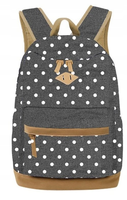 Single compartment school backpack Beniamin white, shades of gray and silver 25