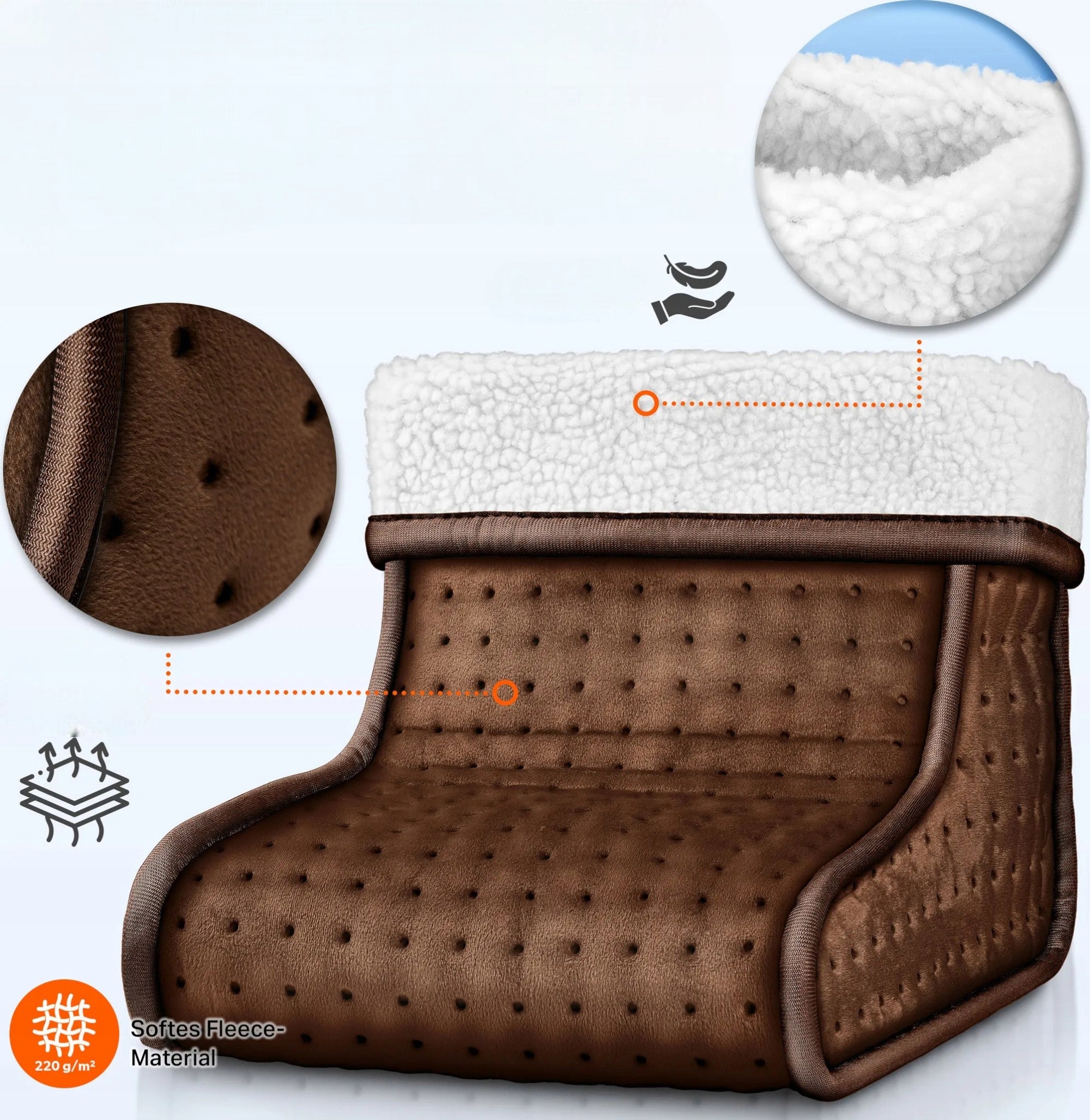 Sinnlein Foot Warmer Brown 6 Temp. Timer | Electric Heater Manufacturer code FWM04