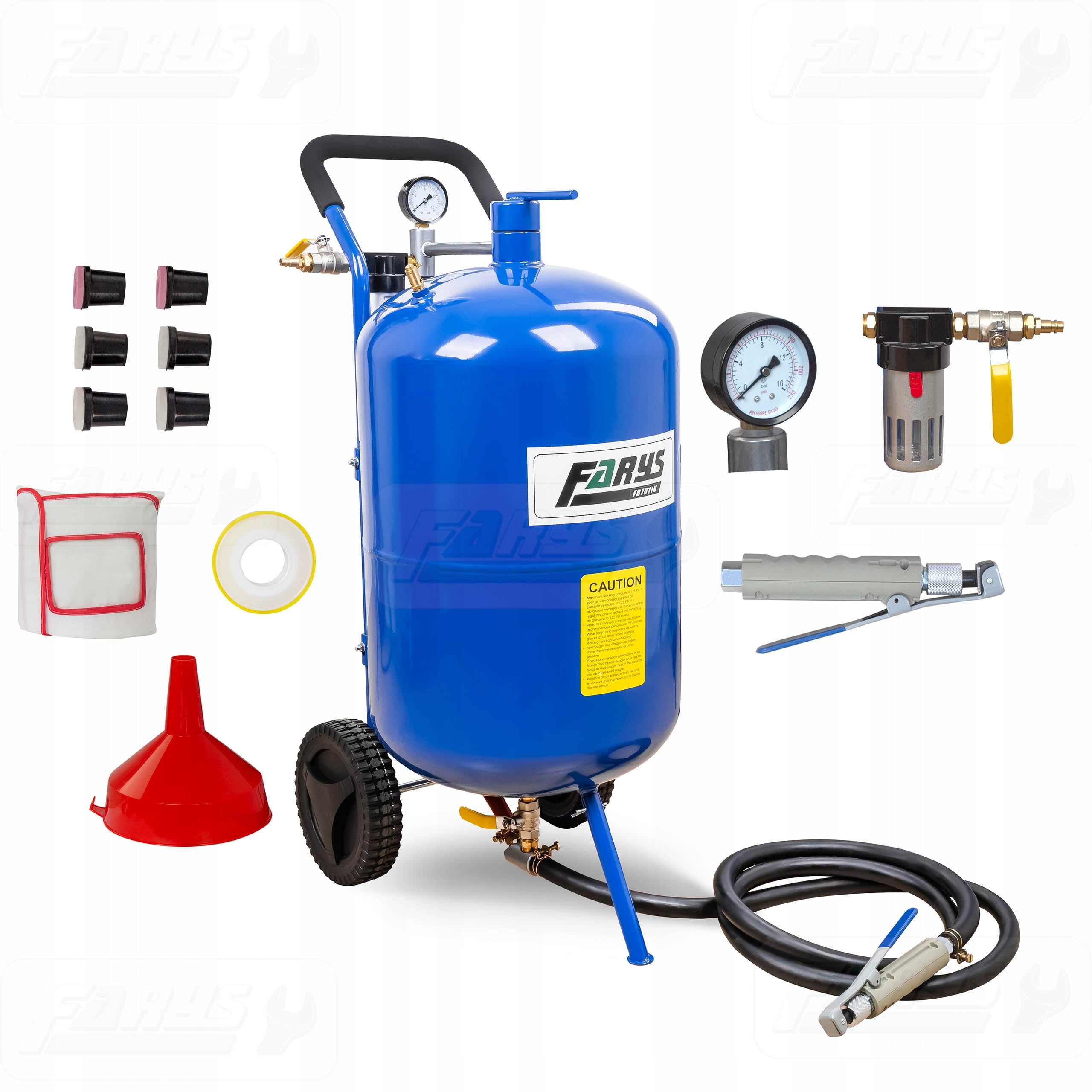 Siphon sandblaster Mobile Cleaner 76l Valves 1/2" Farys FR7011N
