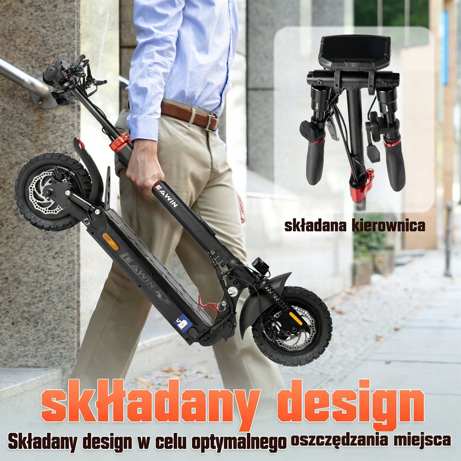 Składany Hulajnoga elektryczna 10" 800 W 48 V 18.2 Ah E-Scooter Engine power 800 W